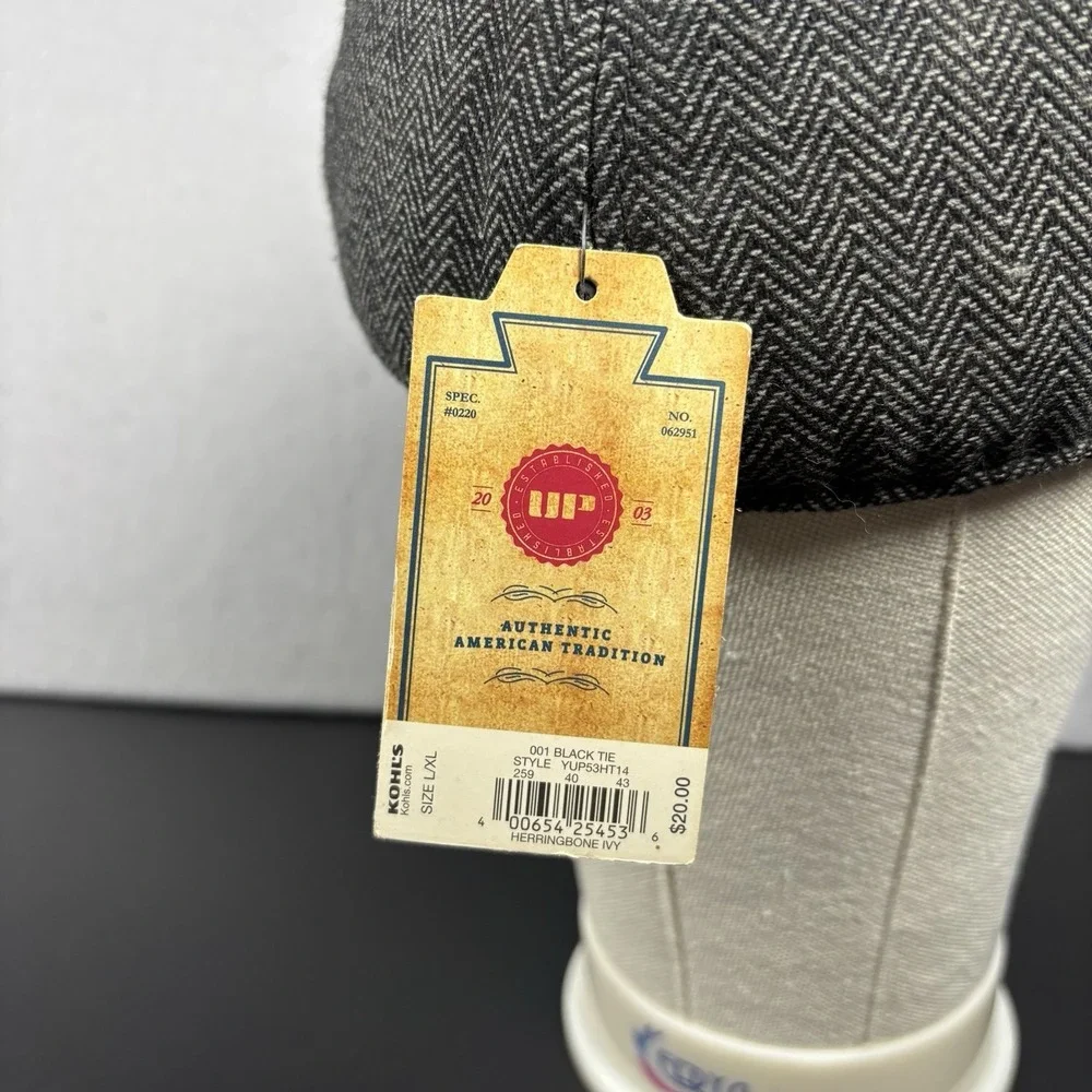 Men's Urban Pipeline Men's Cap Size L/XL NWT Herringbone Ivy Black‎ White Hat